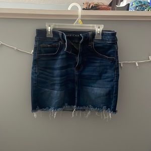 jean skirt, dark wash from American eagle